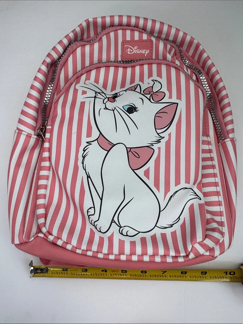 NWT Disney Pink and White Striped Marie Cat Mini Backpack 💖